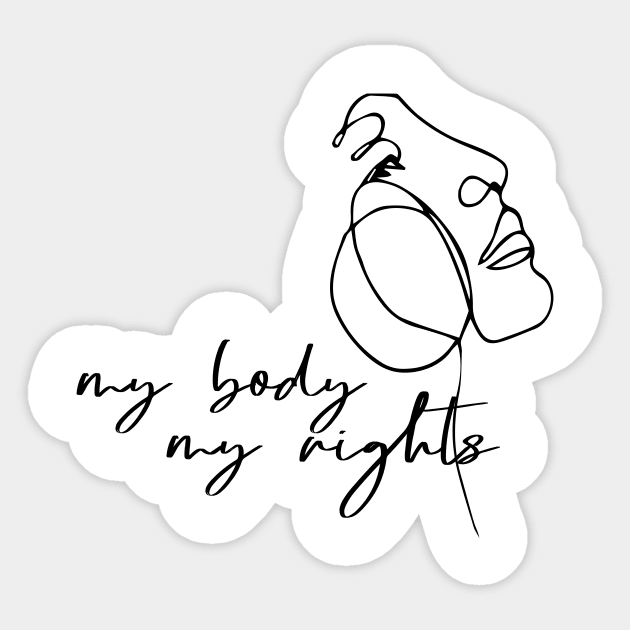 Line Art My Body My Rights Pro Choice Female Power Sticker by MReinart